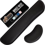 Gorilla Grip Gel Memory Foam Wrist Rest for Computer Keyboard, Mouse, Ergonomic Design, Desk Pads, 2 Piece Set, Black