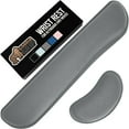 thumbnail image 1 of GORILLA GRIP Gel Memory Foam Wrist Rest for Computer Keyboard, Mouse, Ergonomic Design, Desk Pads, 2 Piece Set, Gray, 1 of 10