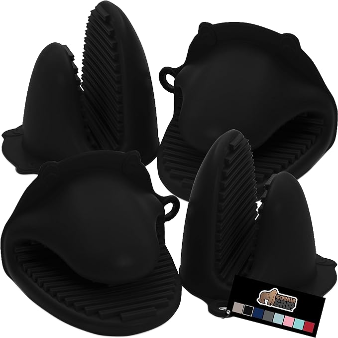 Gorilla Grip Heat and Slip Resistant Silicone Mini Potholders Mitts