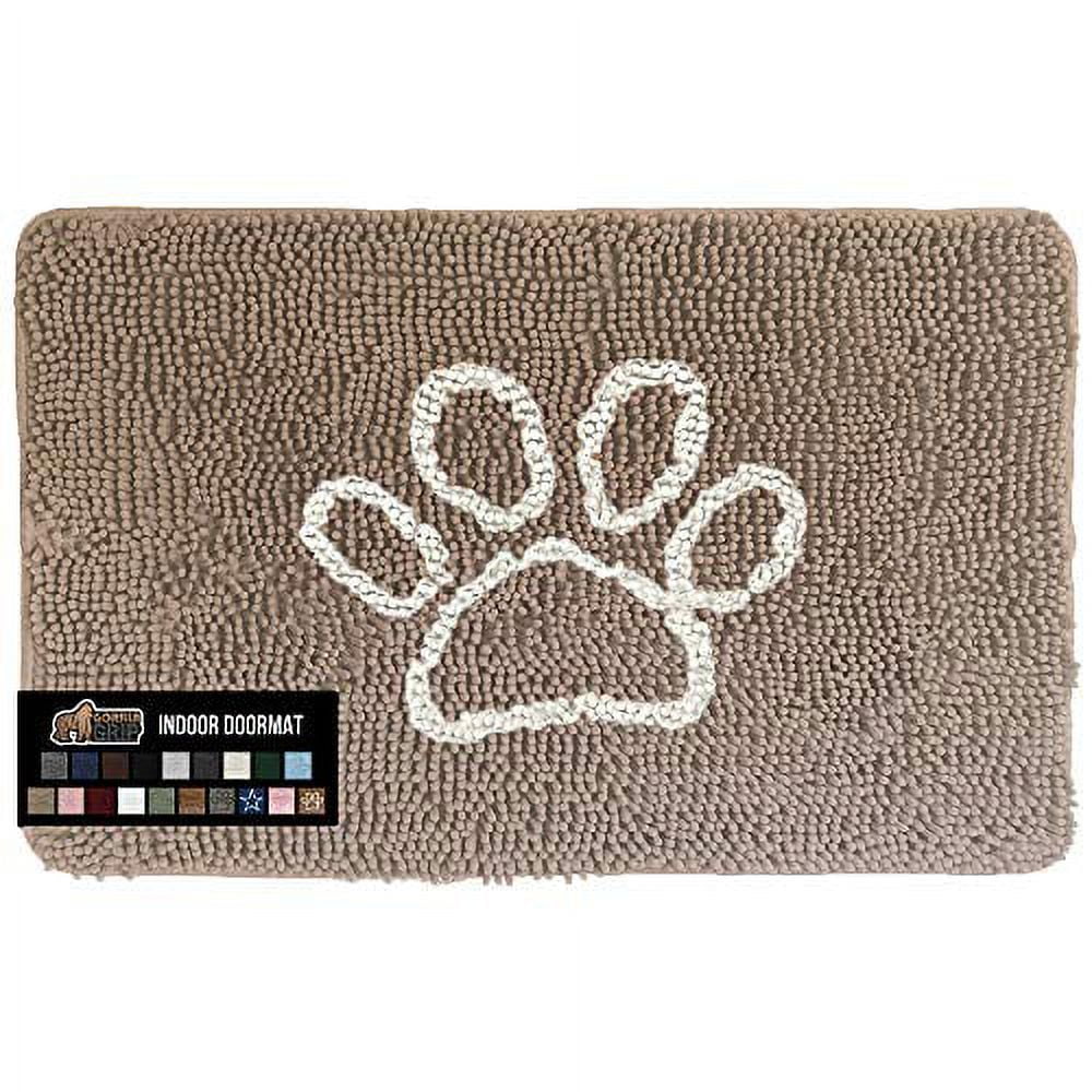 Dwelke Indoor Door Mat Entryway Rug Chenille Mats for Muddy Shoes Dogs  Bathroom Mats With Non-Slip Backing Machine Washable Durable  Rug,24x36,Gray
