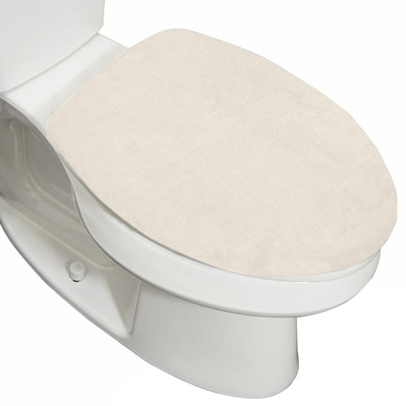 GORILLA GRIP Toilet Lid Seat Cover, Memory Foam, Elastic Universal Fit for Standard Round, Cream