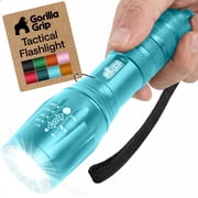 GORILLA GRIP LED Tactical Flashlight, 750 FT High Lumens 5 Modes, Water Resistant, Turquoise