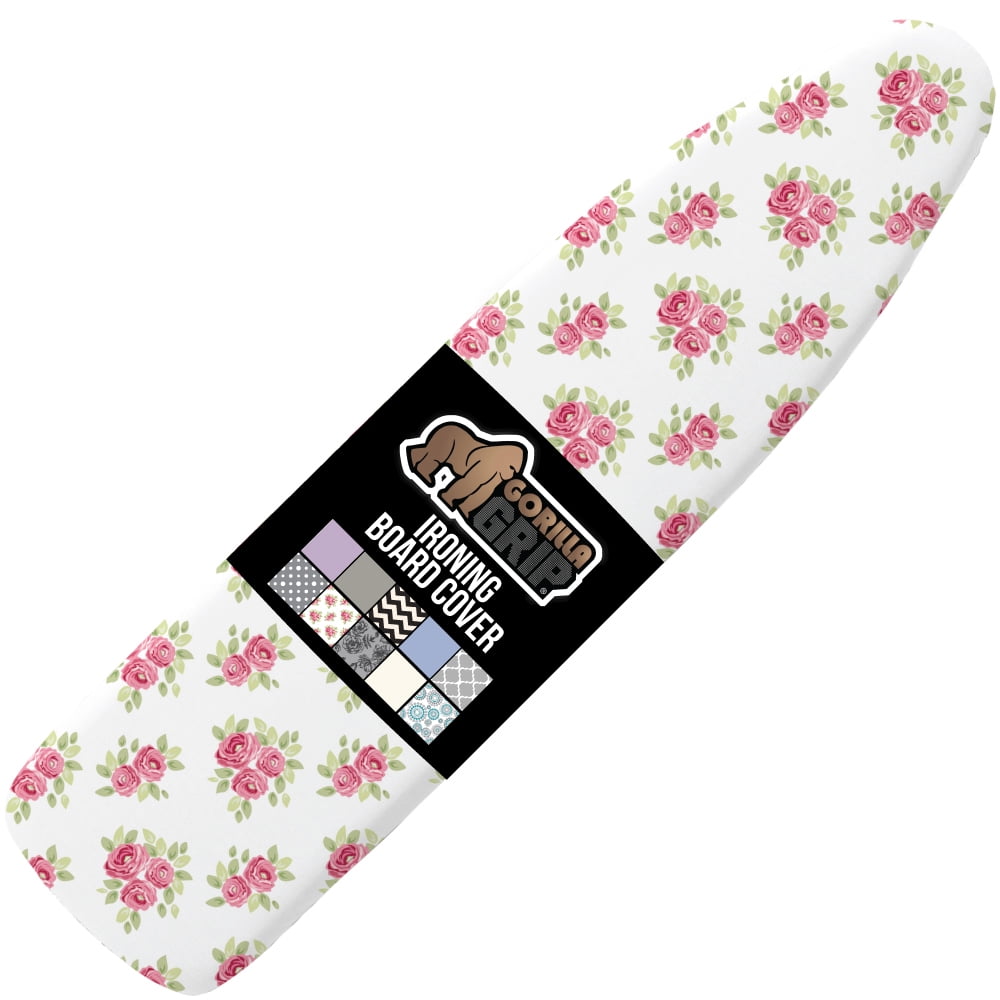 GORILLA GRIP Scorch Resistant Ironing Board Cover, Silicone Coating, Hook and Loop Fastener Strap, Pink Floral - Walmart.com