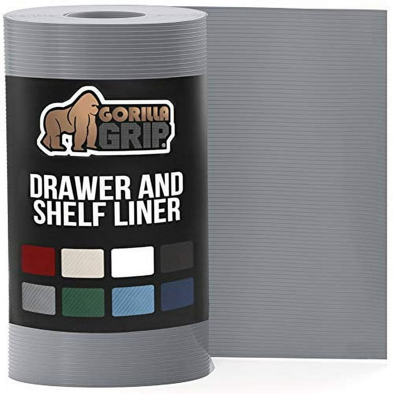 Gorilla Grip Drawer & Shelf Liner For Cabinet Slip Resistant 12 x 20' Gray