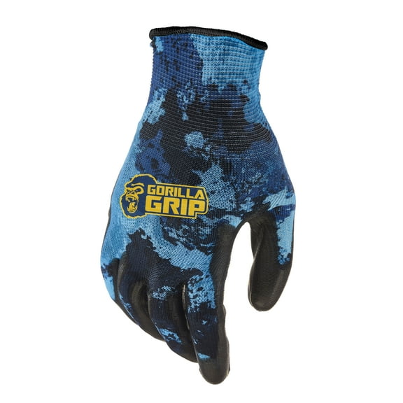 Gorilla Grip Veil Aqueous Blue, No Slip Fishing Gloves, Large Model# 25147-26