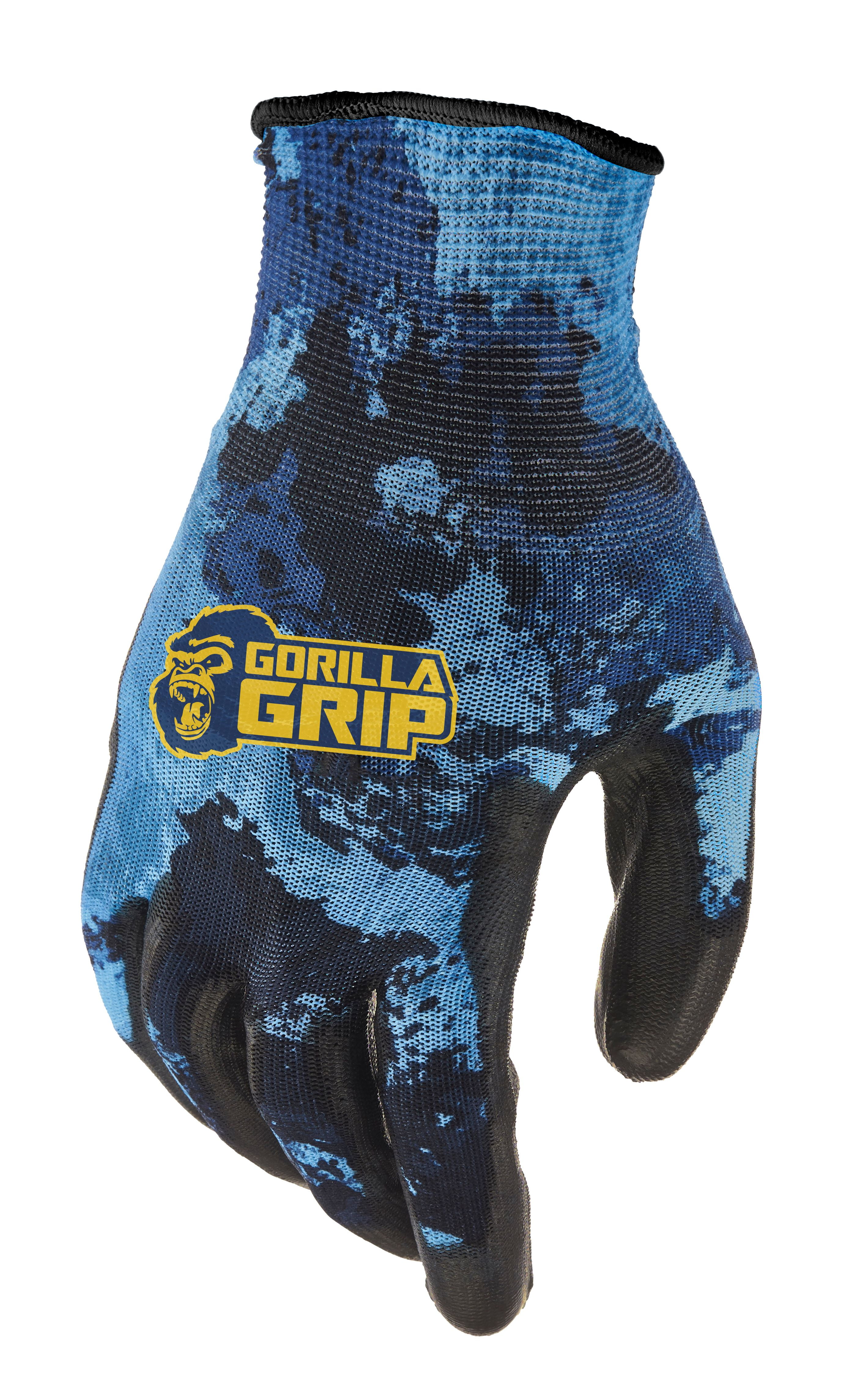 Gorilla Grip Veil Aqueous Blue, No Slip Fishing Gloves, Large
