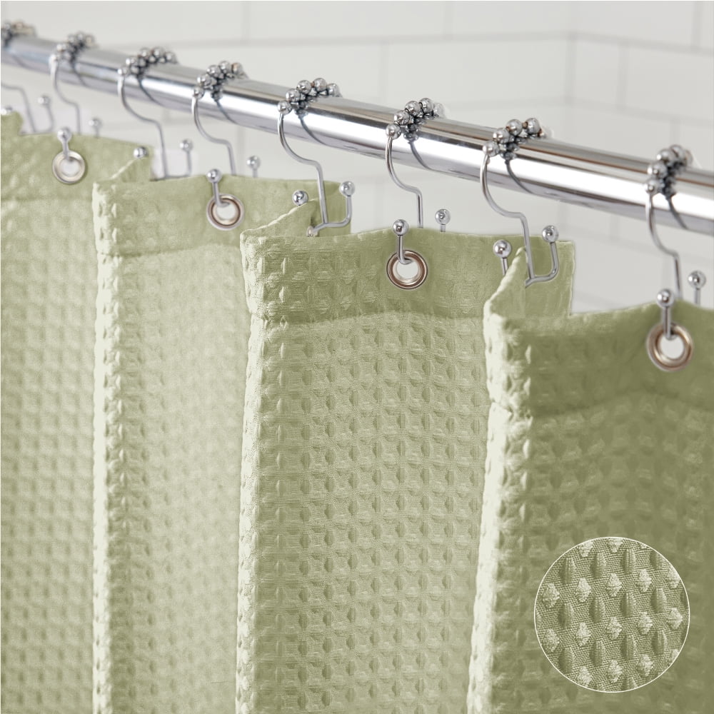 Gorilla Grip Waffle Shower Curtain, Thick Weighted Fabric, Wrinkle and Rust Resistant, Classic Hotel Quality Design, Machine Wash, 72x72, Sage - Walmart.com