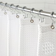GORILLA GRIP Waffle Shower Curtain, Thick Weighted Fabric, Wrinkle and Rust Resistant, Classic Hotel Quality Design, Machine Wash, 72x72 White