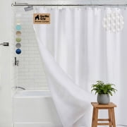 GORILLA GRIP Waffle Shower Curtain, Thick Weighted Fabric, Wrinkle and Rust Resistant, Classic Hotel Quality Design, Machine Wash, 72x72 White