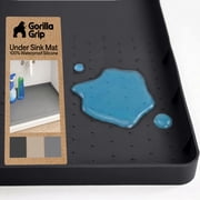 GORILLA GRIP Waterproof Silicone Under Sink Mat with Lip for Kitchen and Bathroom, 31 x 22 in, Black