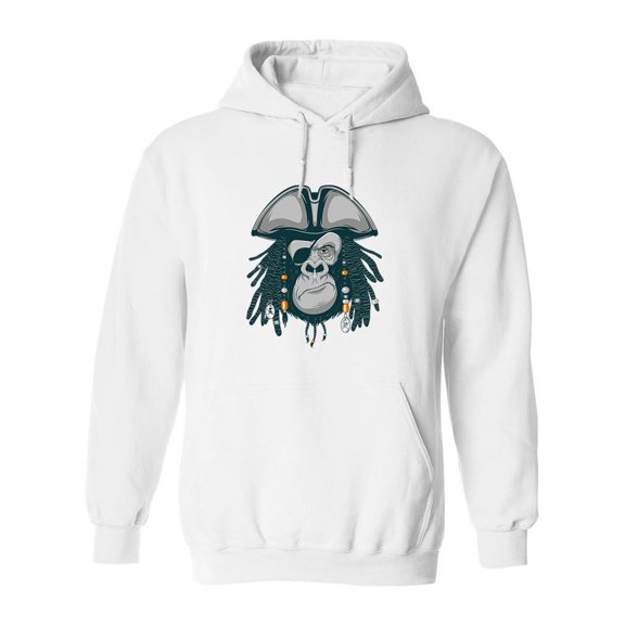 Gorilla Harsh Pirate. Hoodie Men - Men Hoodie, White, Small