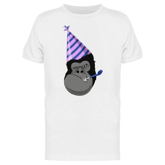 Gorilla Head Party Hat Tee Men's -Image by Shutterstock