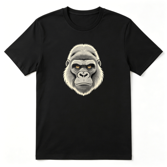 Gorilla Head Portrait Cool Graphic Tee for Men, Goofy Camping Cotton Short Sleeves T-Shirt