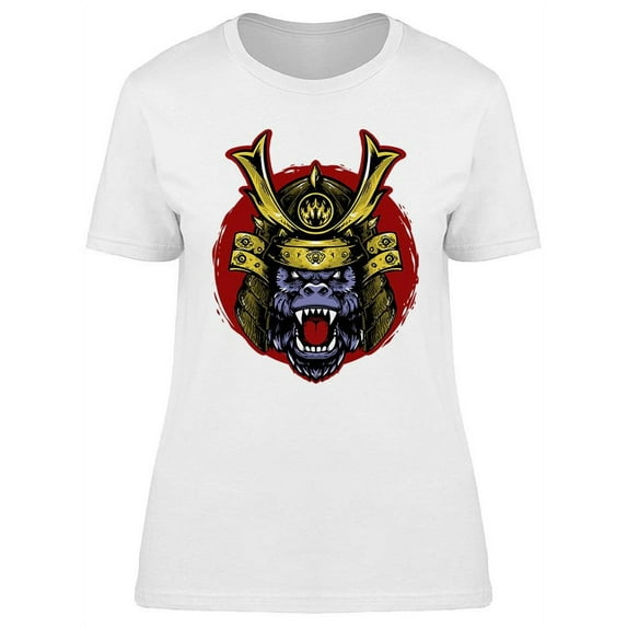 Gorilla Head Samurai Design T-Shirt Women -Image by Shutterstock, Female Medium