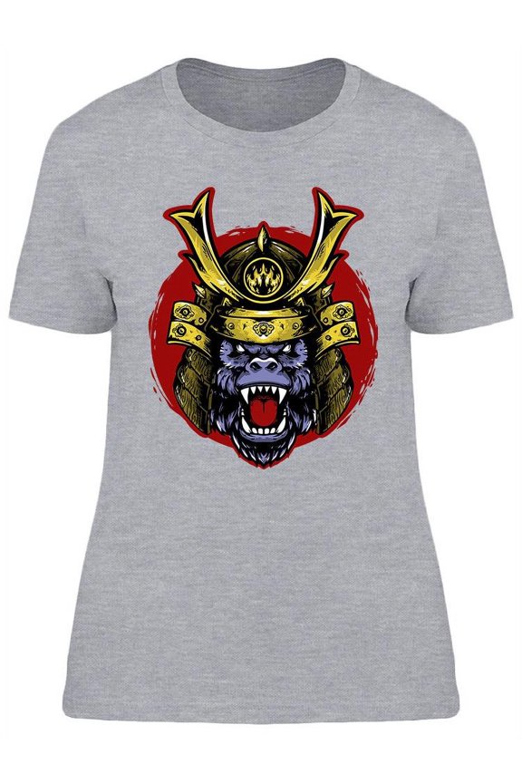 Gorilla Head Samurai Design T-Shirt Women -Image by Shutterstock, Female Medium