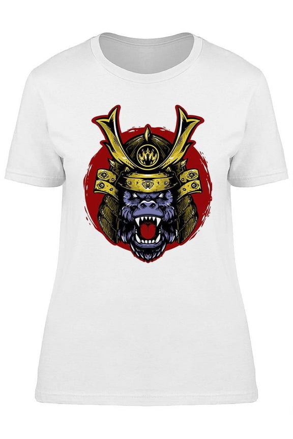 Gorilla Head Samurai Design T-Shirt Women -Image by Shutterstock, Female Small