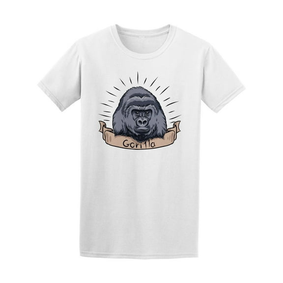 Gorilla Head With Title T-Shirt Men -Image by Shutterstock, Male x-Large