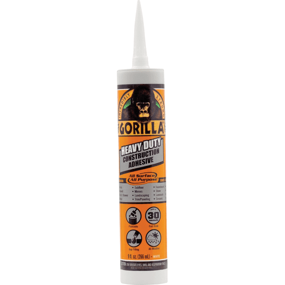 Gorilla Heavy Duty All Surface Construction Adhesive - Pack of 4 Residential Use, Standard Application