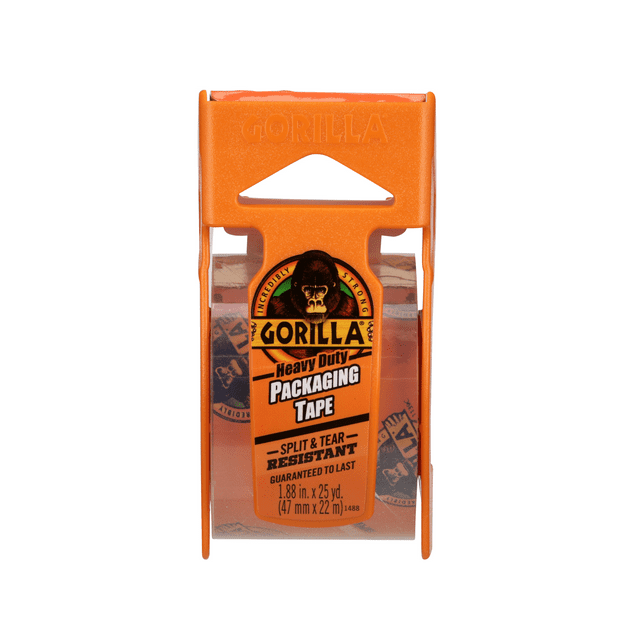 Gorilla Heavy Duty Clear Packaging Tape, Clear Color 25 Yard Roll