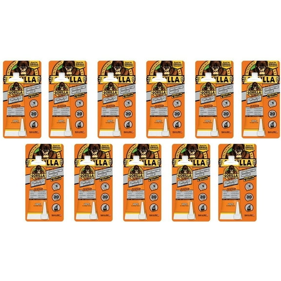 Gorilla Heavy Duty Construction Adhesive, 2.5 ounce Squeeze Tube, White, Pack of 11