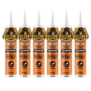Gorilla Heavy Duty Construction Adhesive, White Glue, 9 Ounce Cartridge Pack of 6 - Gap Filling and Waterproof
