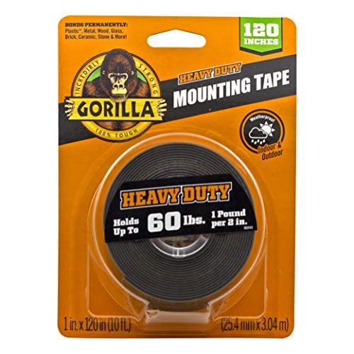 Gorilla Heavy Duty Extra Long Double Sided Mounting Tape 1 x 120 Black  (Pack of 1) 1 - Pack Tape