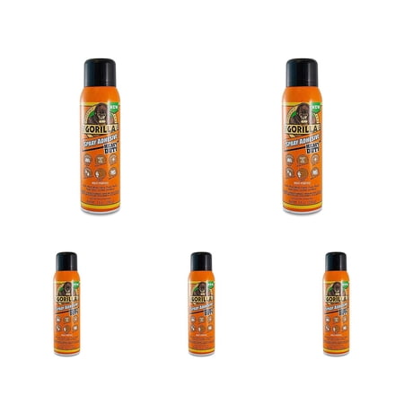 Gorilla Heavy Duty Spray Adhesive Multipurpose Repositionable - General Spray Adhesive - 5 Pack, 14 Ounce, Clear
