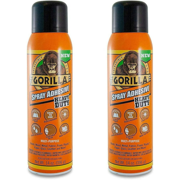 Gorilla Heavy Duty Spray Adhesive, Multipurpose and Repositionable, 14  Ounce, Clear, (Pack of 1) : Industrial & Scientific 