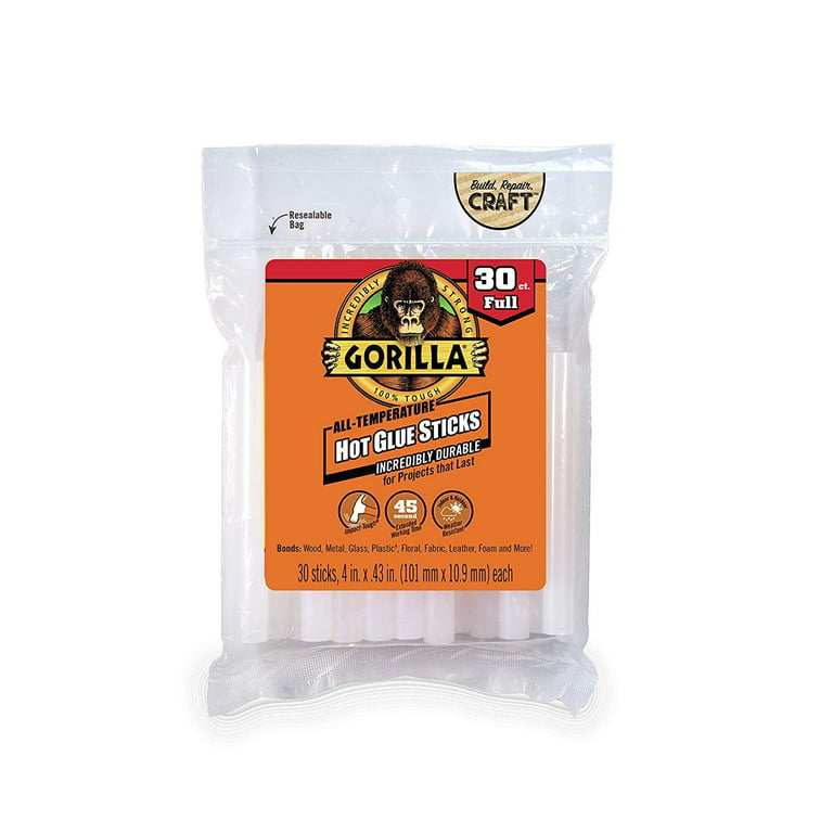 Gorilla 4 In. Standard Clear Hot Melt Glue (30-Pack) - Baller Hardware
