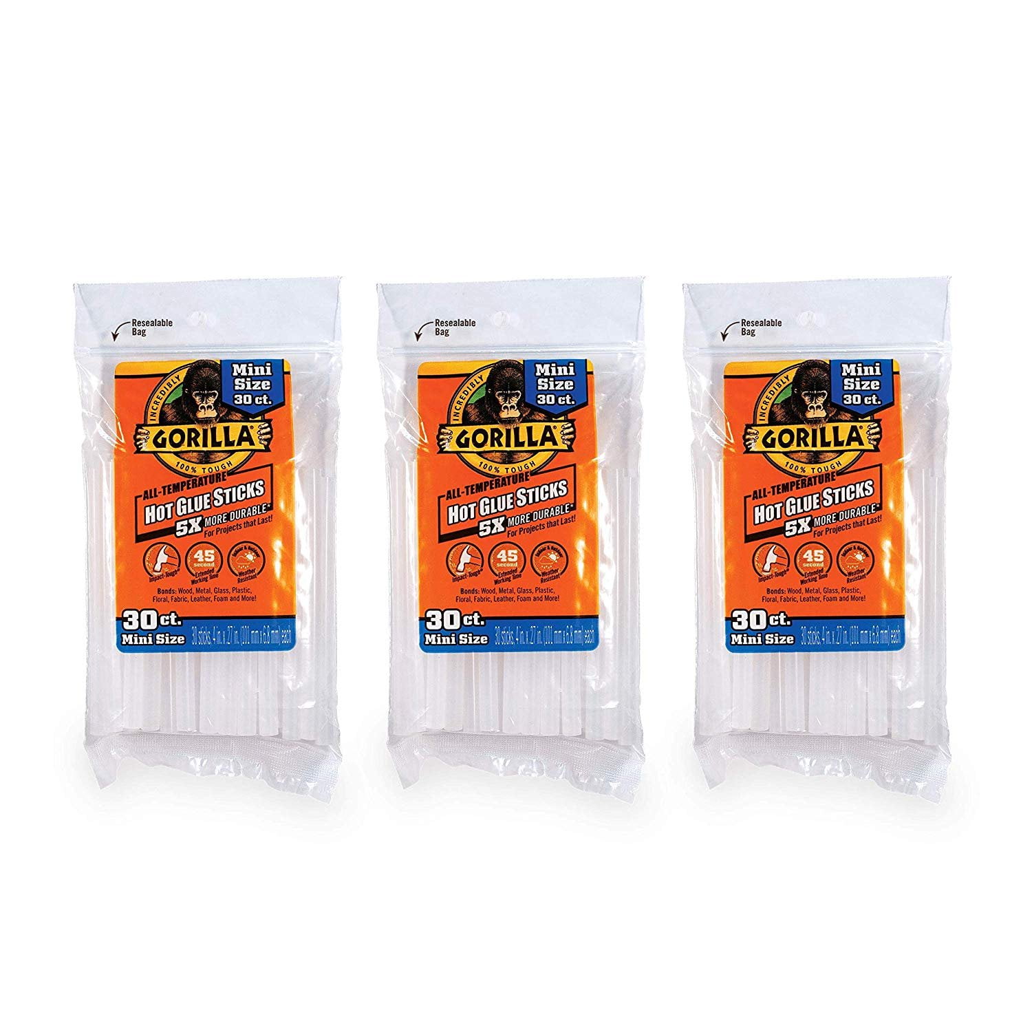 Gorilla 105982 Mini Hot Glue Sticks 6 Pack Clear 6 Pack