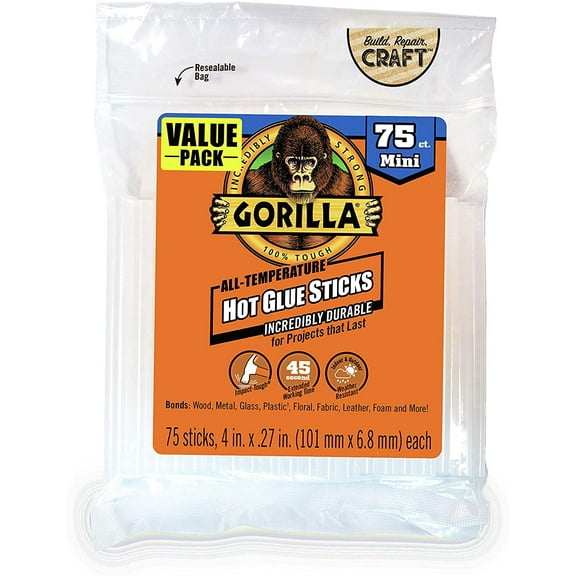 Gorilla Glue Mini Hot Glue Sticks, Each