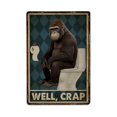 thumbnail image 1 of Gorilla Humorous Bathroom Funny Tin Sign Vintage Metal Poster Living Room Bar Man Cave Home Wall Art Decor 8x12inch, 1 of 3