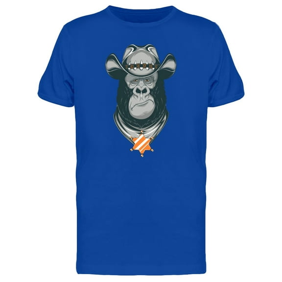 Gorilla In Cowboy Hat T-Shirt Men -Image by Shutterstock, Male Medium