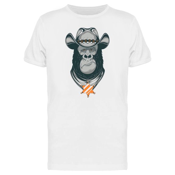 Gorilla In Cowboy Hat T-Shirt Men -Image by Shutterstock, Male x-Large