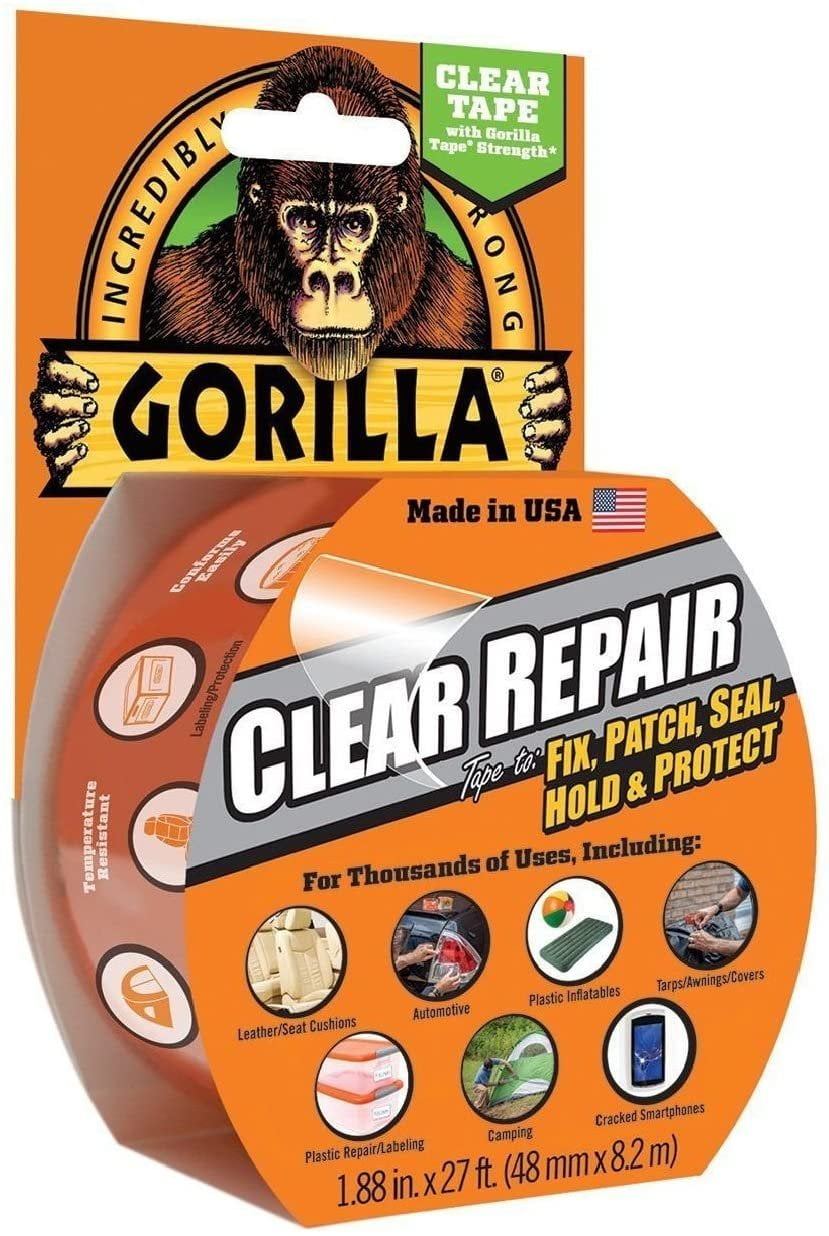 Gorilla Johnny Home Gorilla Glue Clear Repair Tape 6027002, Adhesive Tapes