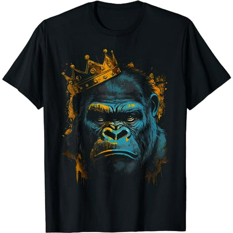 Gorilla King T-Shirt, Alpha T-Shirt, Funny Ape, Wildlife Gorilla King T-Shirt, Alpha T-Shirt, Funny Ape, Wildlife