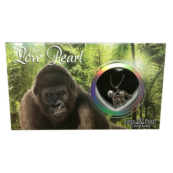 Gorilla Love Pearl Creations Animal DIY Kit Cultured Necklace Set with Stainless Steel Chain 16"