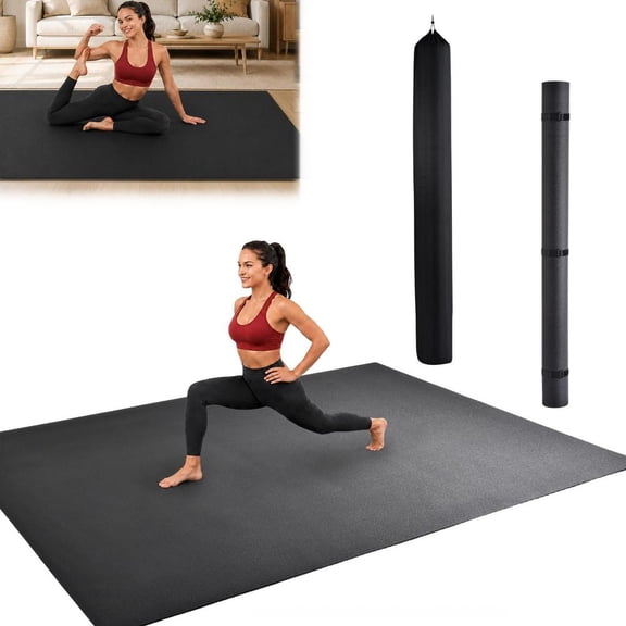 Gorilla Mats Large Exercise Mat 8'x6',(0.28" Thick) Ultra Durable Workout Mat for Home Gym Flooring Non-Slip, Flat Fitness, Yoga & Weight Lifting Floor Mat