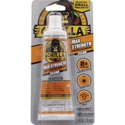 Gorilla Max Strength Clear Construction Adhesive, 2.5 oz, Squeeze Tube, Clear, 2 Pack