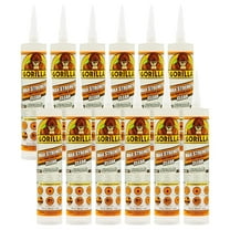 Gorilla Max Strength Clear Construction Adhesive, 9 Ounce Cartridge, Clear, Pack of 12