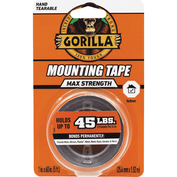 Gorilla Max Strength Mounting Tape - Pack of 12  Residential Use, Standard Application