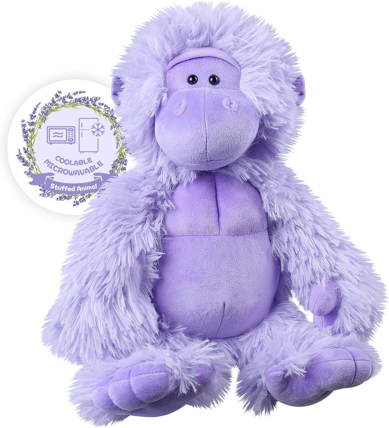 Gorilla Microwave Heating Pad Stuffed Animal for Cramps, Pain & Stress