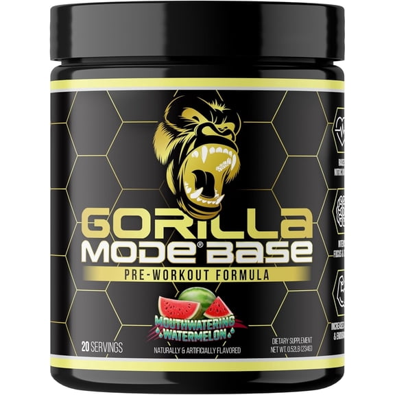 Gorilla Mind Base Pre-Workout, Mouthwatering Watermelon, 234g