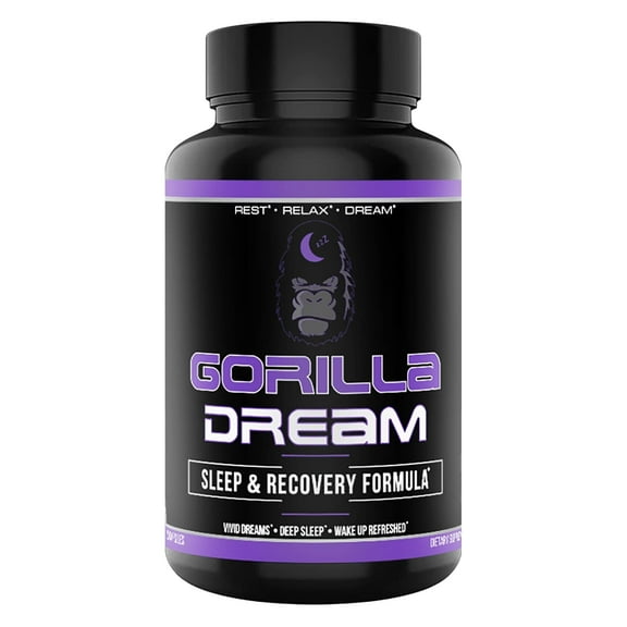 Gorilla Mind Dream Sleep and Recovery Formula, GABA, Melatonin, Magnesium, Ashwagandha, and More, 120 Capsules