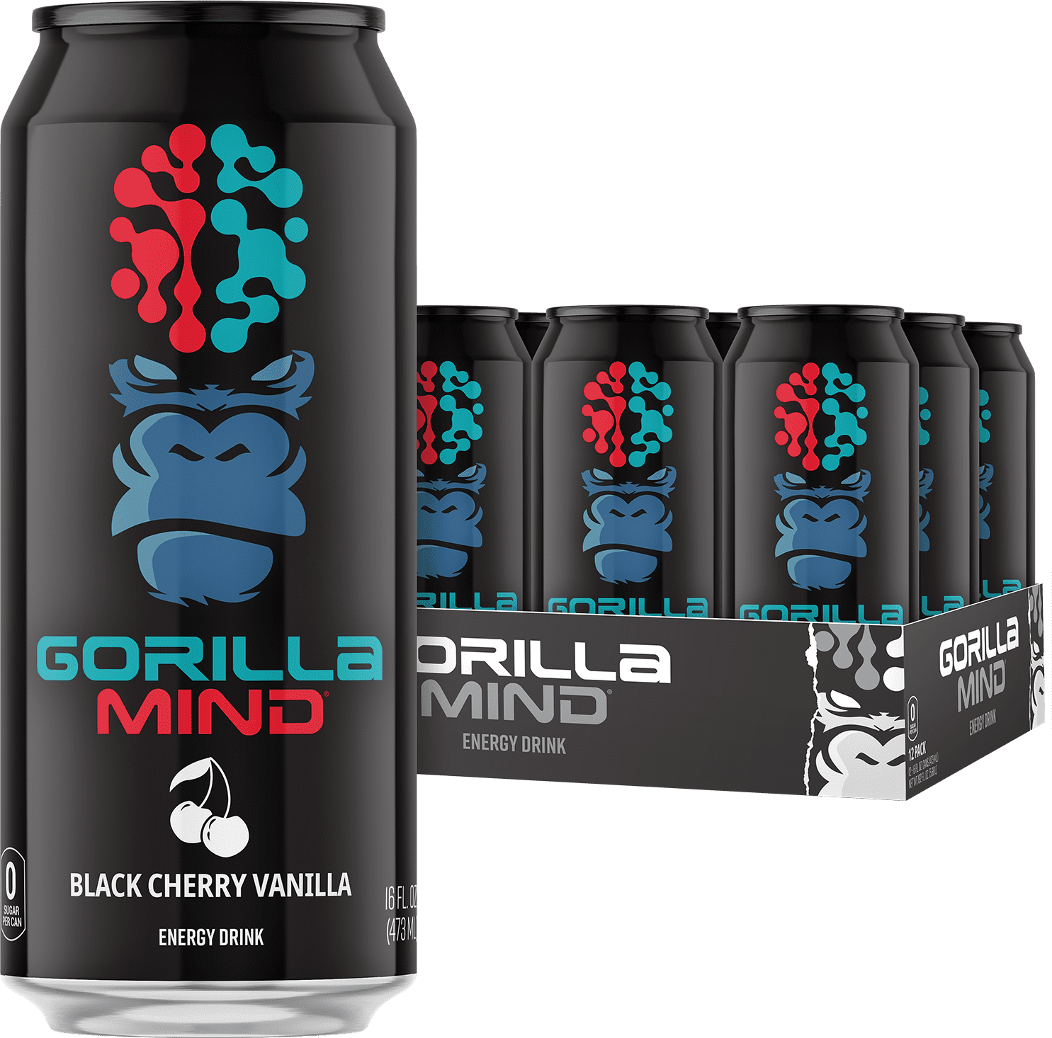 Gorilla Mind Energy Drink, Amplified Focus, Nootropic Formula, 0