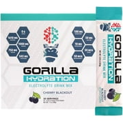 Gorilla Mind Gorilla Hydration – Electrolyte Drink Mix – Cherry Blackout (30 Stick Packs)