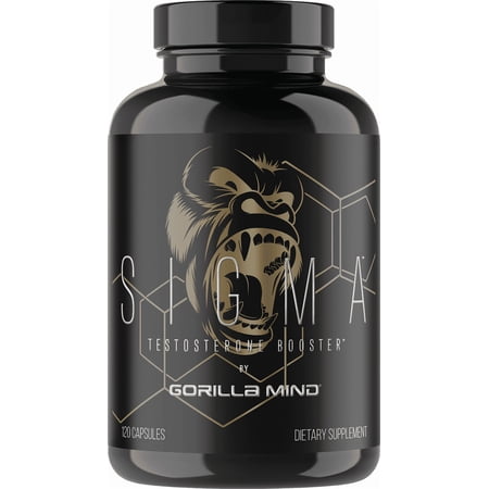 Gorilla Mind Sigma Testosterone Booster with Tongkat Ali and Fadogia Agrestis Extract, 120 Capsules