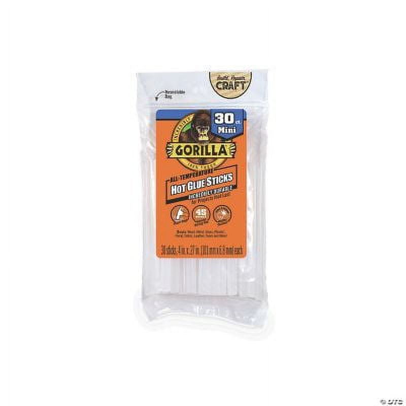 Gorilla Mini Hot Glue Sticks, Birthday, Basic Supplies, 30 Pieces