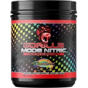 Gorilla Mode Nitric Upgraded Stimulant Free Pre-Workout Powder, Rainbow Sherbet, 1.71 lbs