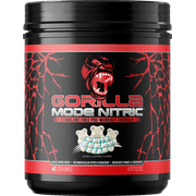 Gorilla Mode Nitric Upgraded Stimulant Free Pre-Workout Powder, White Gummy Bear, 1.72 lbs